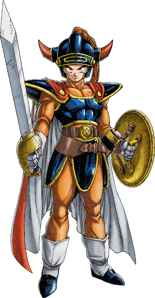 Hero standing with a sword and shield