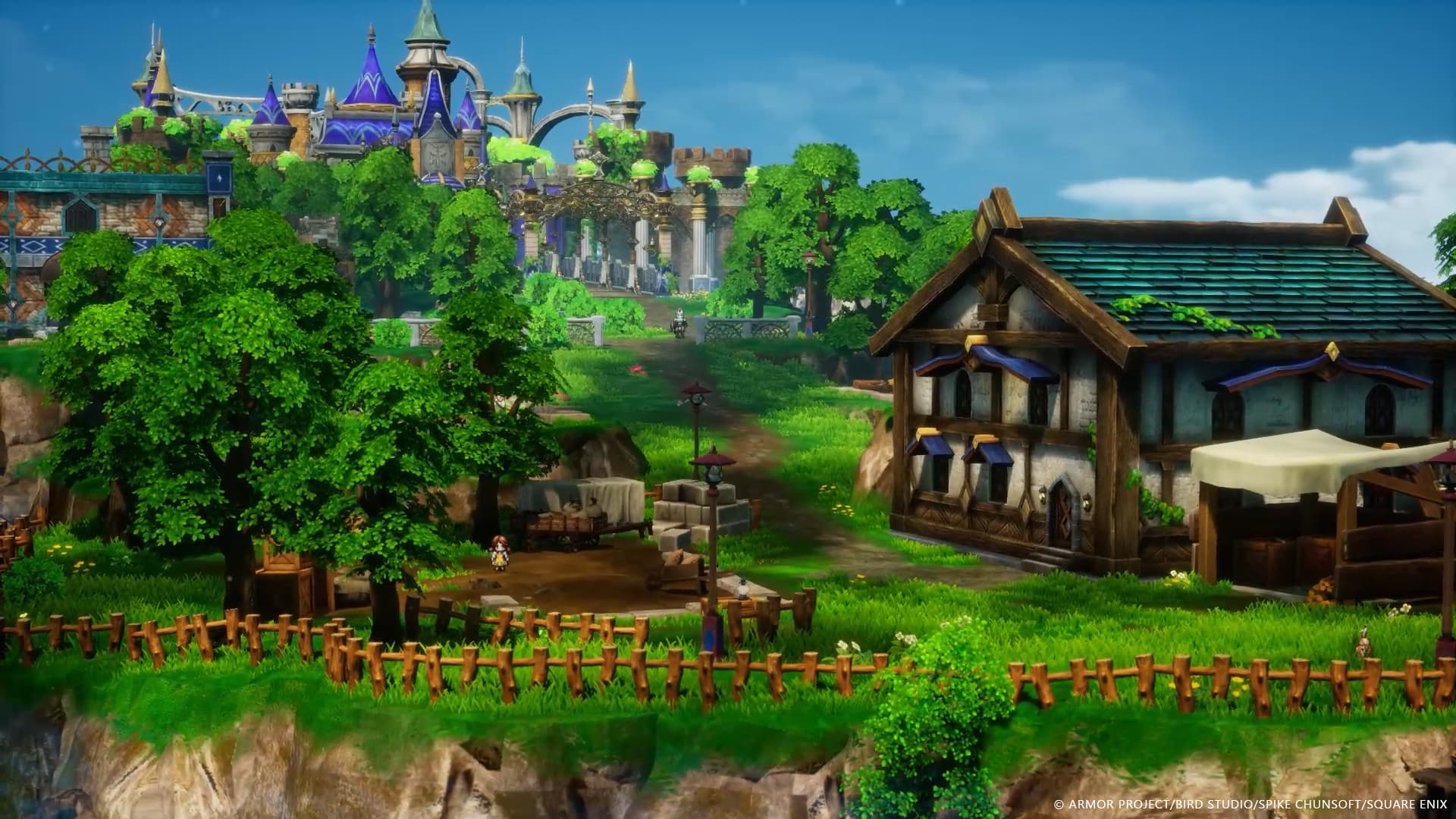 A scene of a town