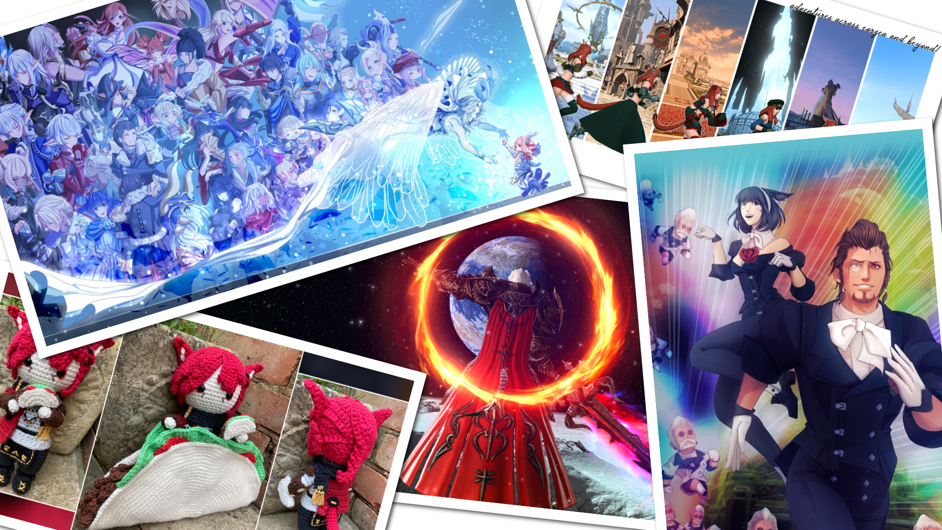 A collage of multiple winning entries from Fan Festival 2023 in London's art contest.