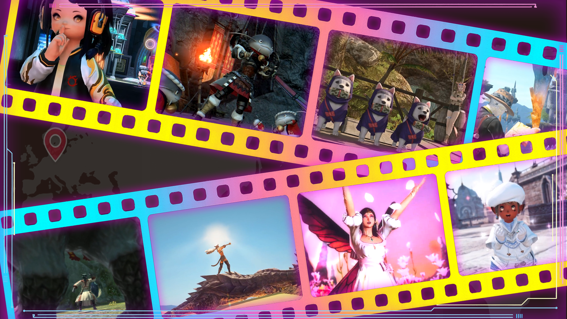 A collage of thumbnails from multiple video contest entries from Fan Festival 2023 in London.