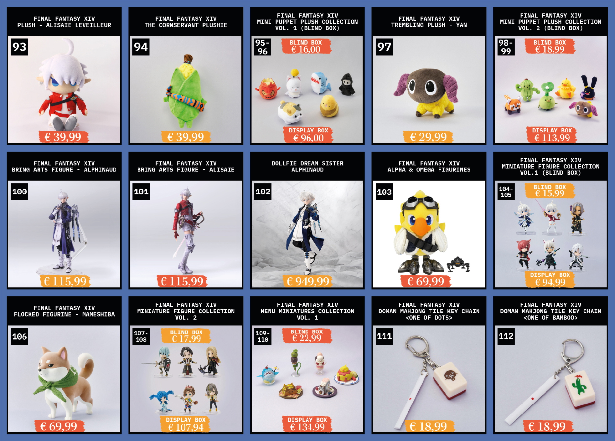 A list of merchandise available at Fan Festival 2026 in Berlin.