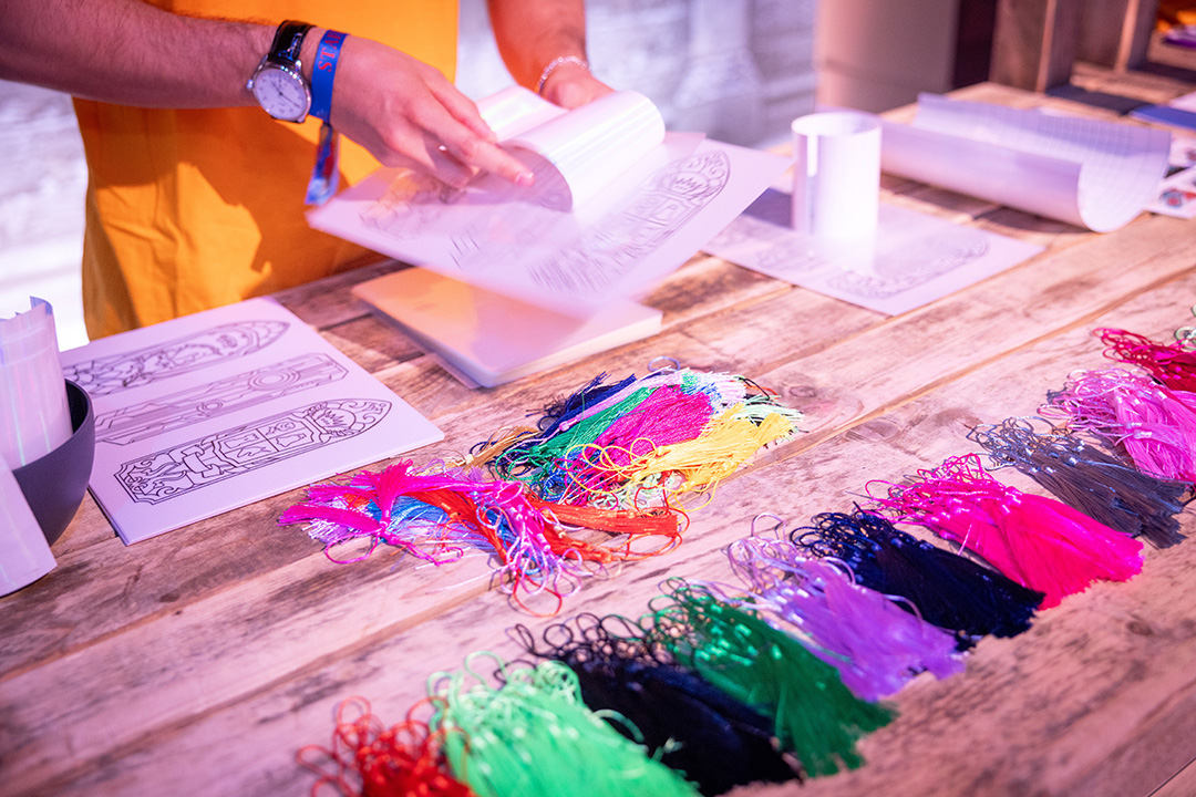 A close-up photograph of the materials for bookmark crafting at Fan Festival 2026 in Berlin.