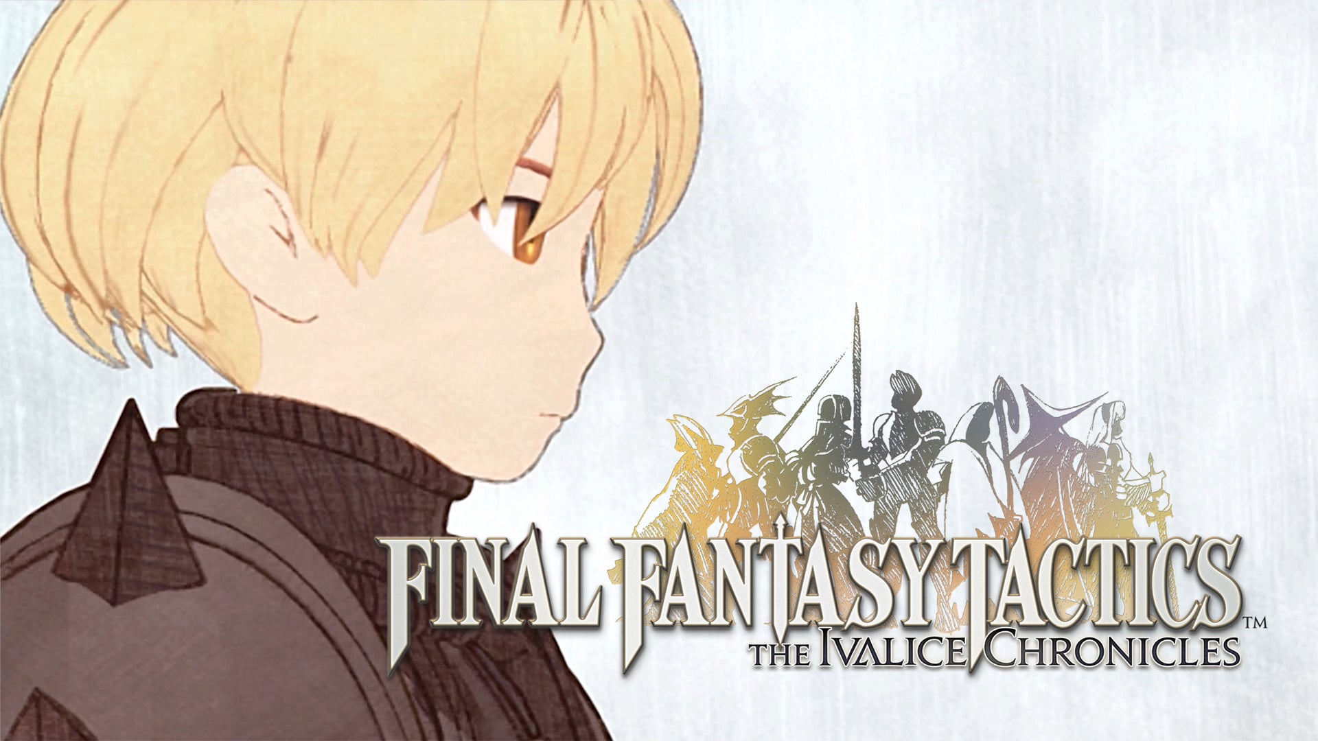 A side shot of Ramza's face, with the Final Fantasy Tactics - The Ivalice Chronicles in the corner